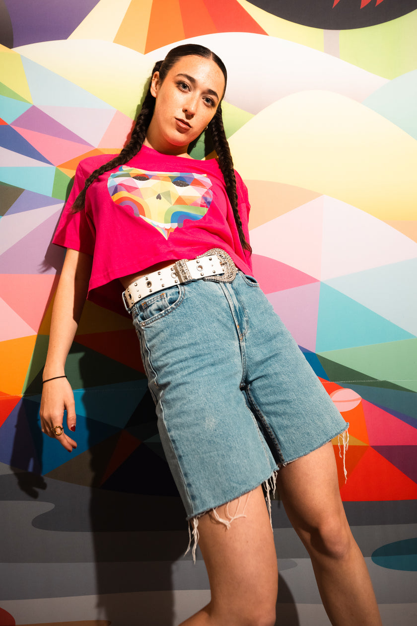 OKUDA ​​X ELROW PINK CROP TOP